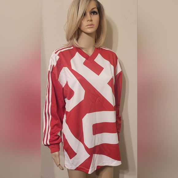 Womens Adidas Red and White Jersey - Picture 1 of 6